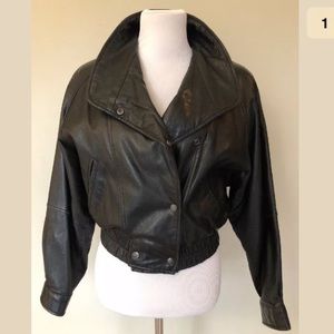 Vintage Leather Biker Moto Jacket Cropped Wilson’s